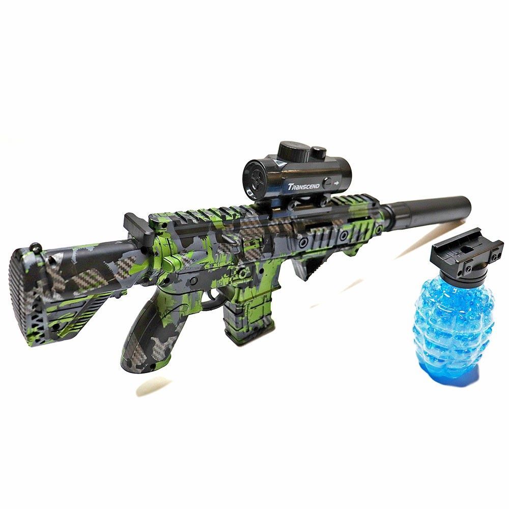 Arma de Gel M416 Elétrica Camuflada Verde – Leão